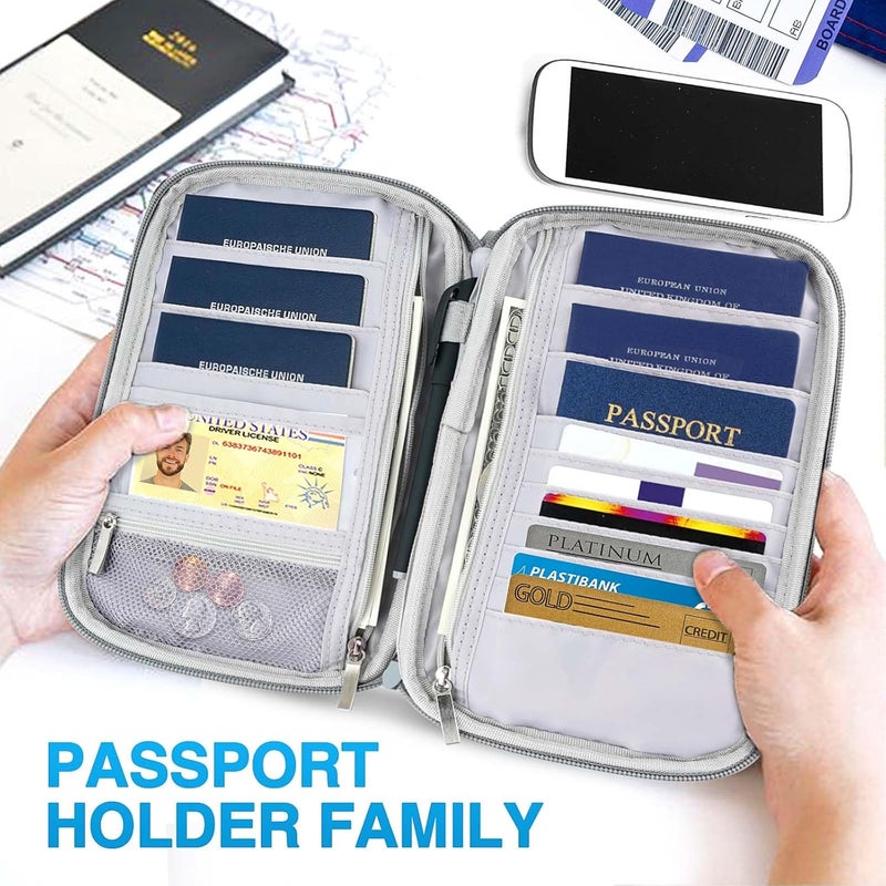 TOPBAG Passport Holder Family, Women Rfid Blocking Passport Wallet, Travel Essentials Premium Wallets, Waterproof Passport Holders Bag for Men Traveling, Travel Document Organizer Credit Cards Case - Image 5